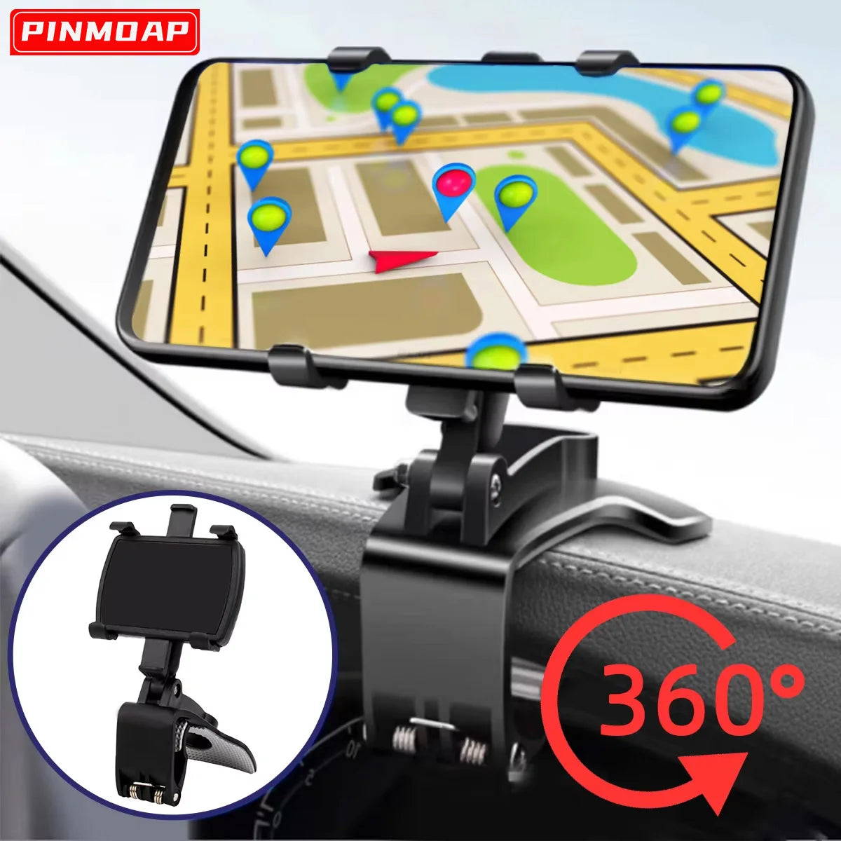 360° Rotating Car Dashboard Phone Holder