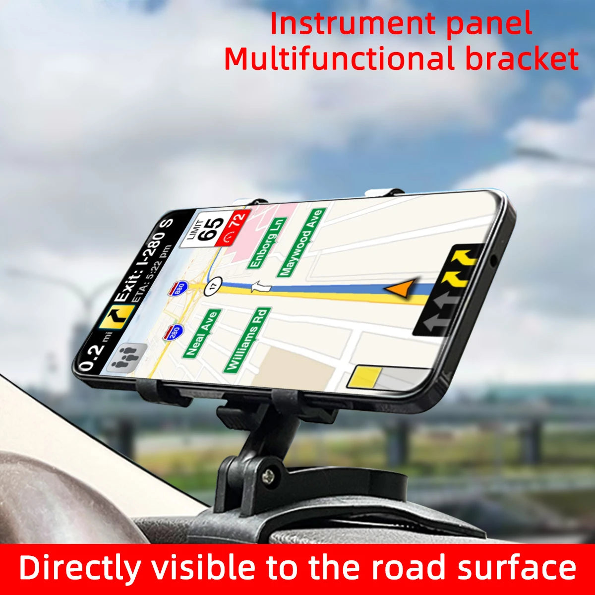 360° Rotating Car Dashboard Phone Holder